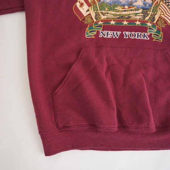 Vintage Niagara Falls Hoodie Maroon Graphic USA Souvenir 90s Travel Sweatshirt M - Picture 6 of 10